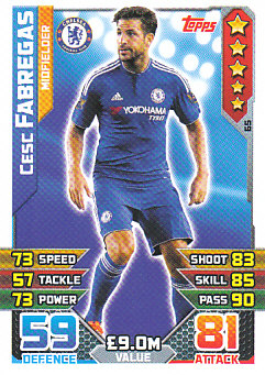 Cesc Fabregas Chelsea 2015/16 Topps Match Attax #65